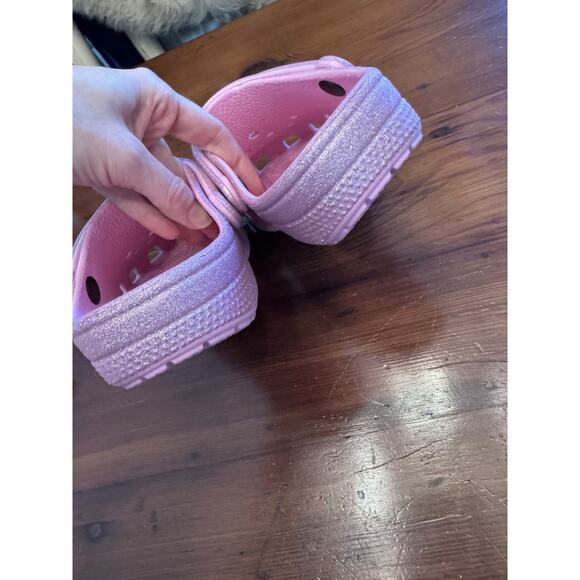 Crocs Classic Glitter Clog Pink- Big Kid Sz 4 NWT - Picture 7 of 7